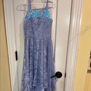 Elegant Blue Kids Dress with Sequin Details